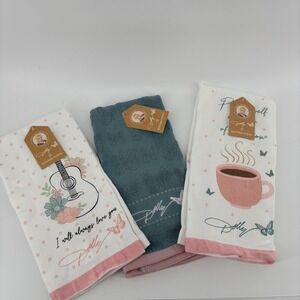 Dolly Parton Kitchen Towel Multicolor NEW Butterfly Guitar 3pk Country Farmhouse
